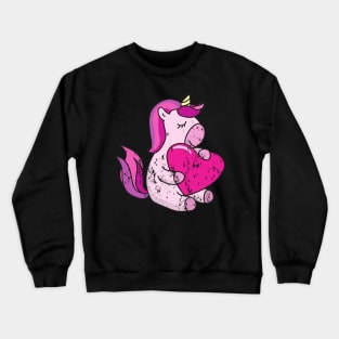 Retro Vintage Grunge Valentine's Day Unicorn Crewneck Sweatshirt